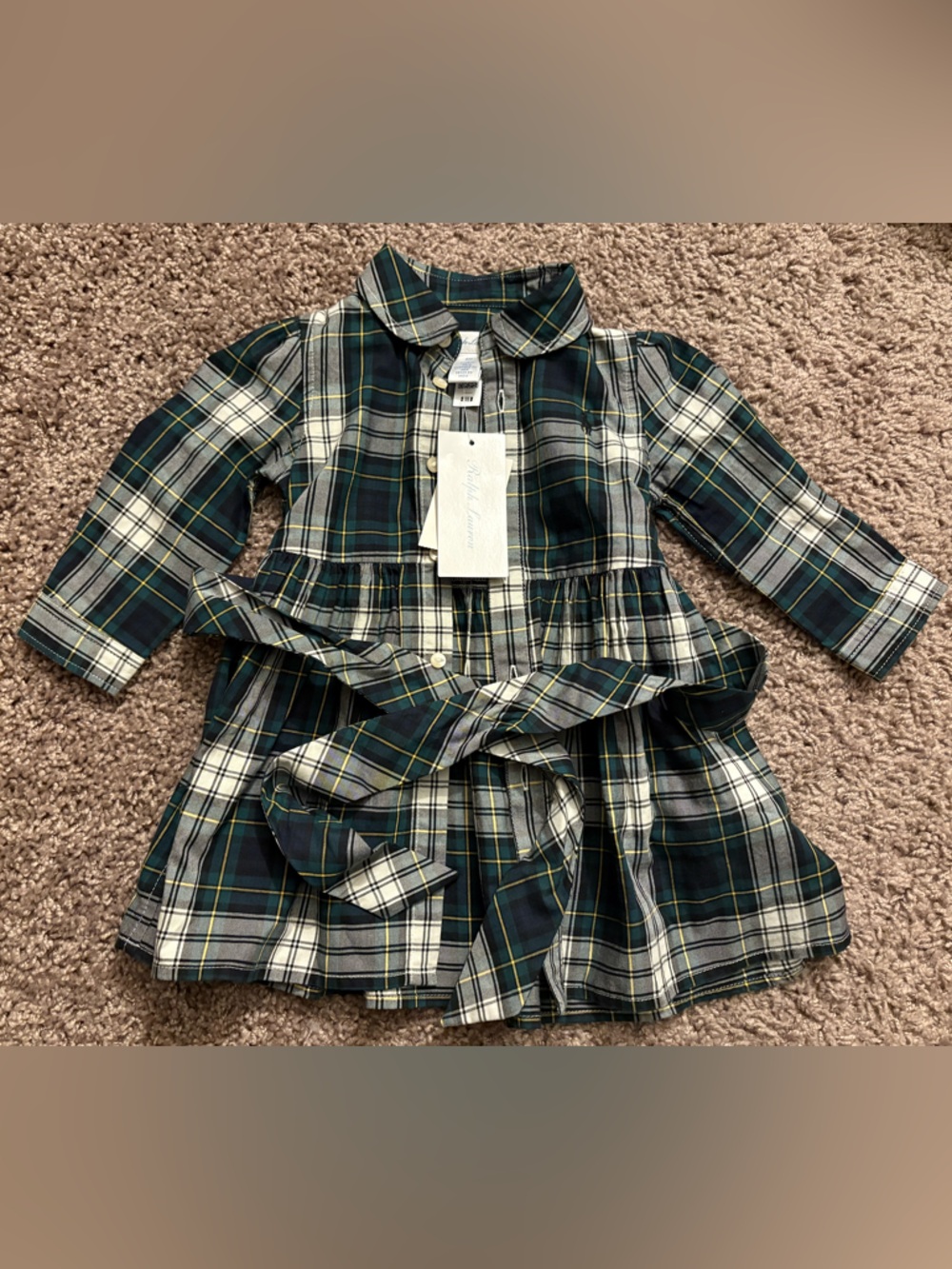 Ralph Lauren Green & Navy Plaid Two-Piece Set